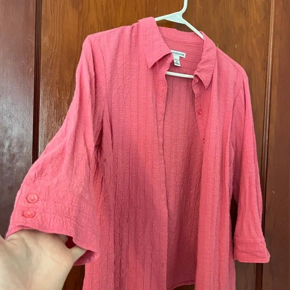 Croft & Barrow Pink Button-Down Shirt NEVER WORN size M - Picture 5 of 6